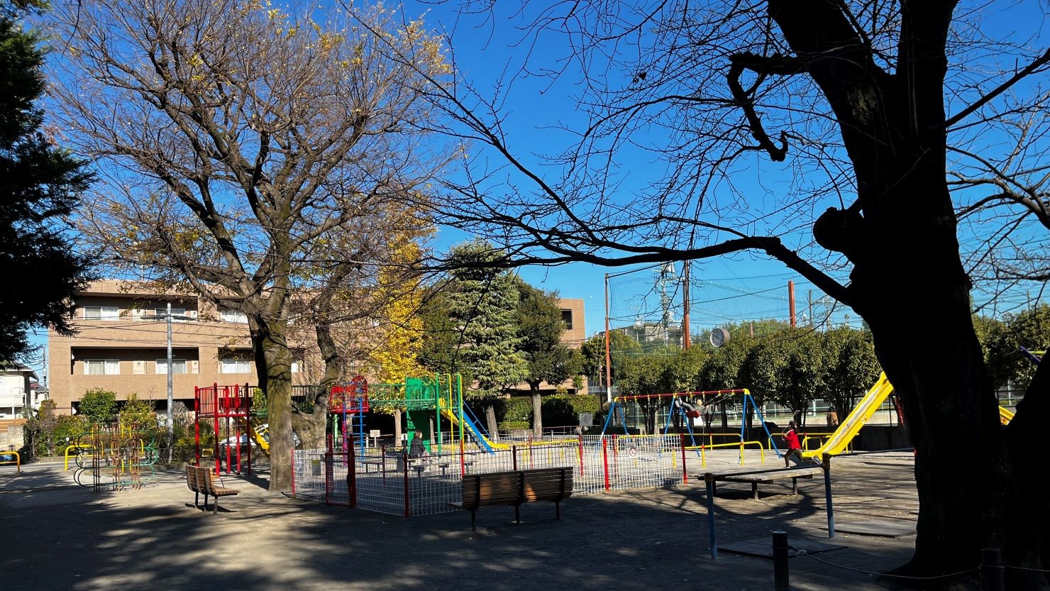 蛇崩川緑道の途中にある小泉公園