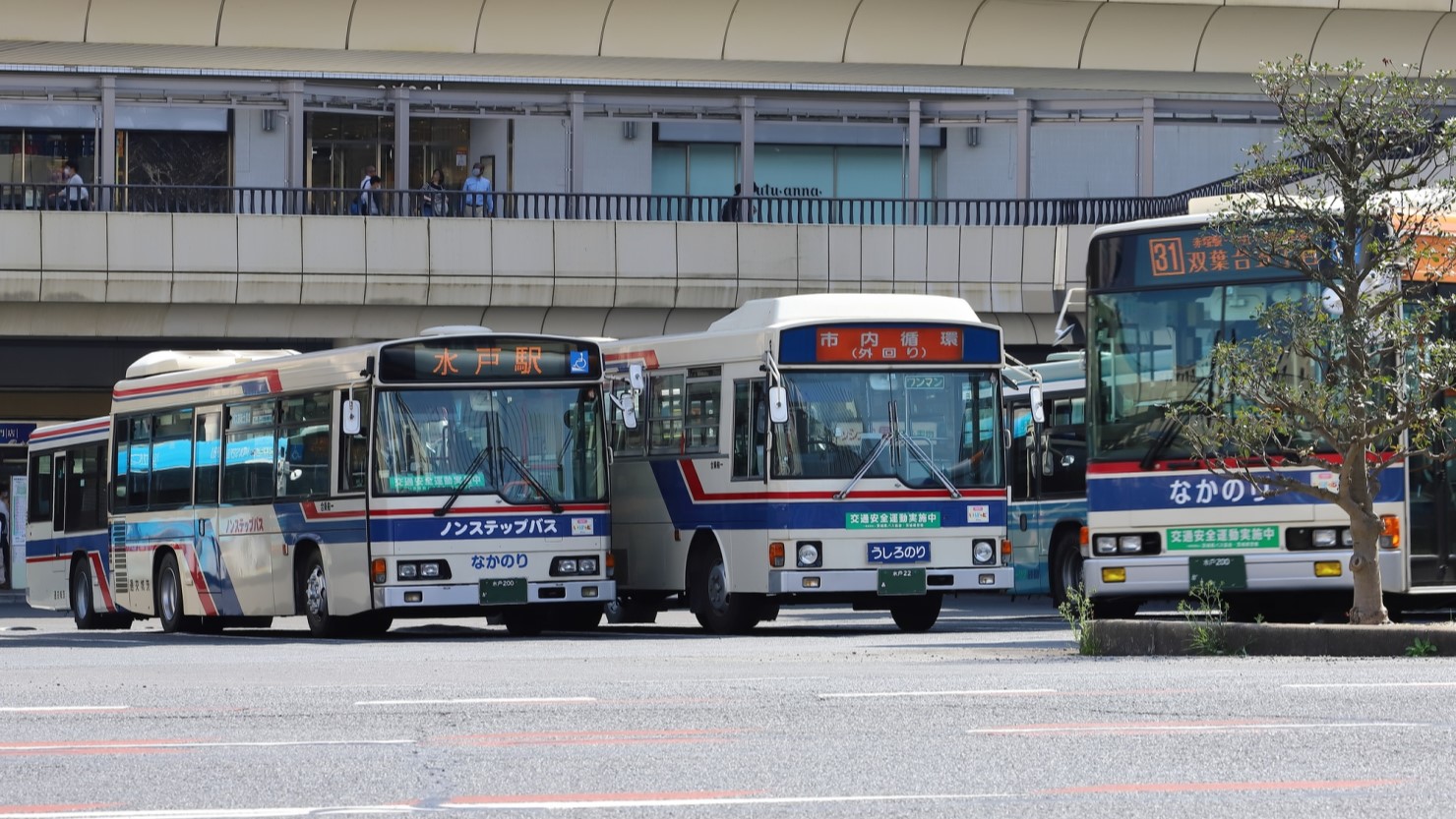 水戸駅北口から出発する路線バス