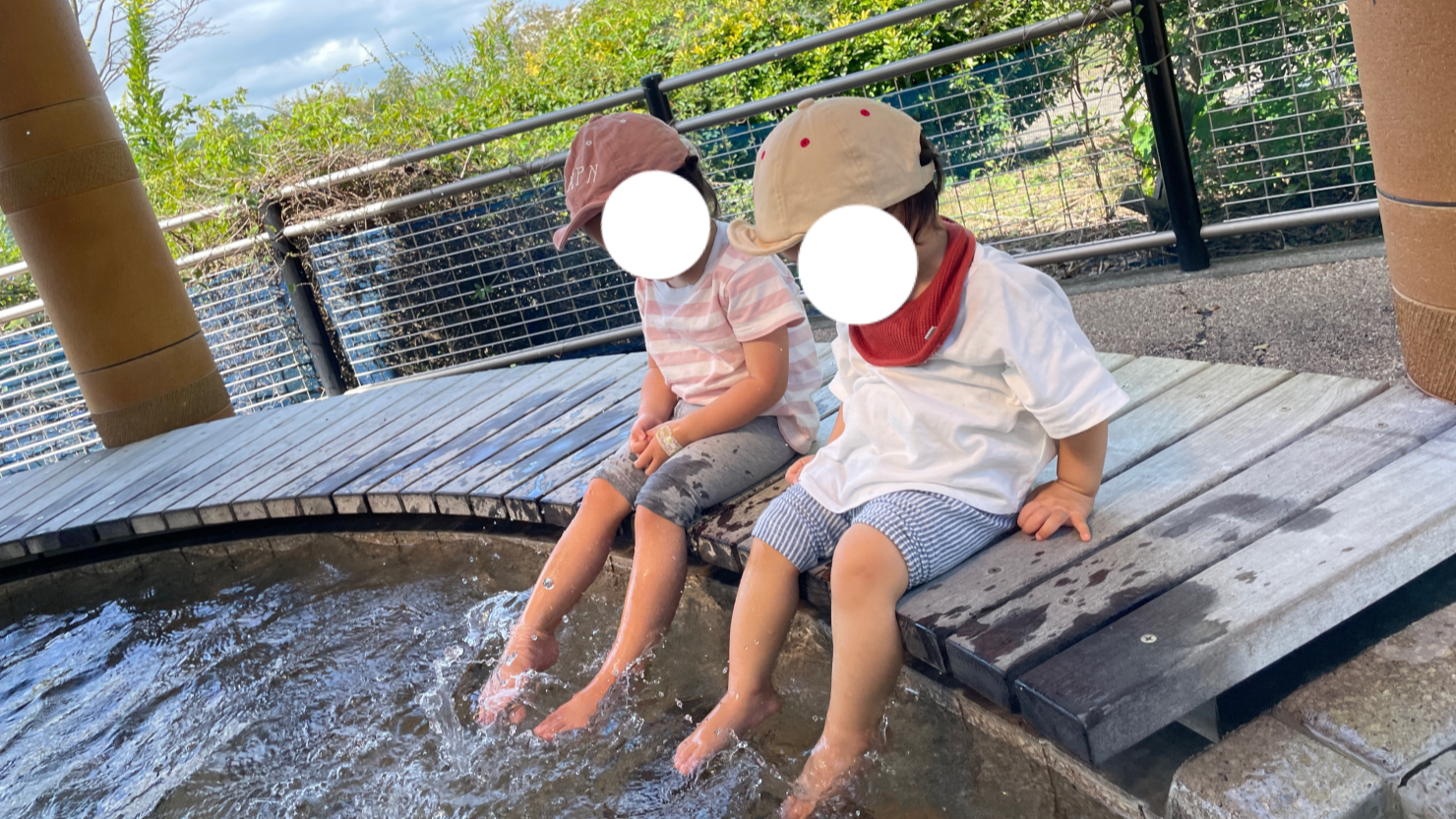 佐野植物公園にある無料の足湯が楽しめる