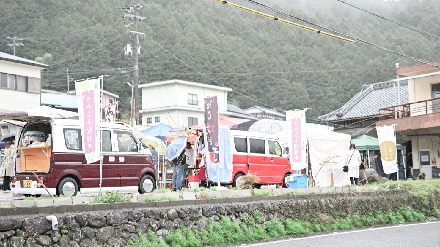農家の敷地で行われたマルシェ