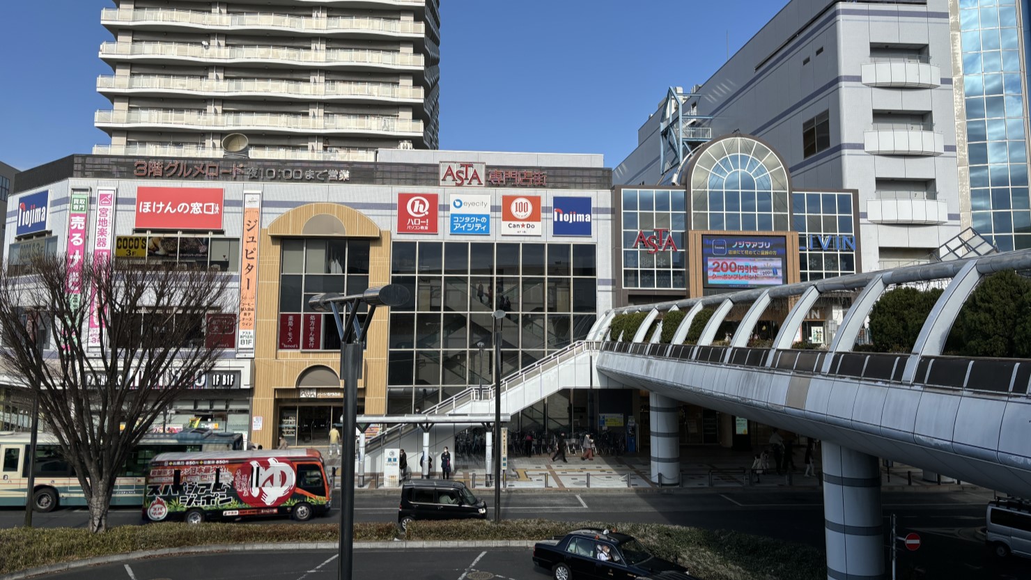 北口目の前にある小型モール「リヴィン」「ASTA」