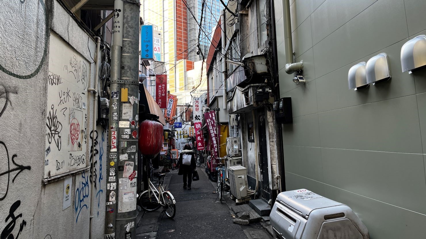 何軒もの飲食店が所狭しと並ぶ三角地帯