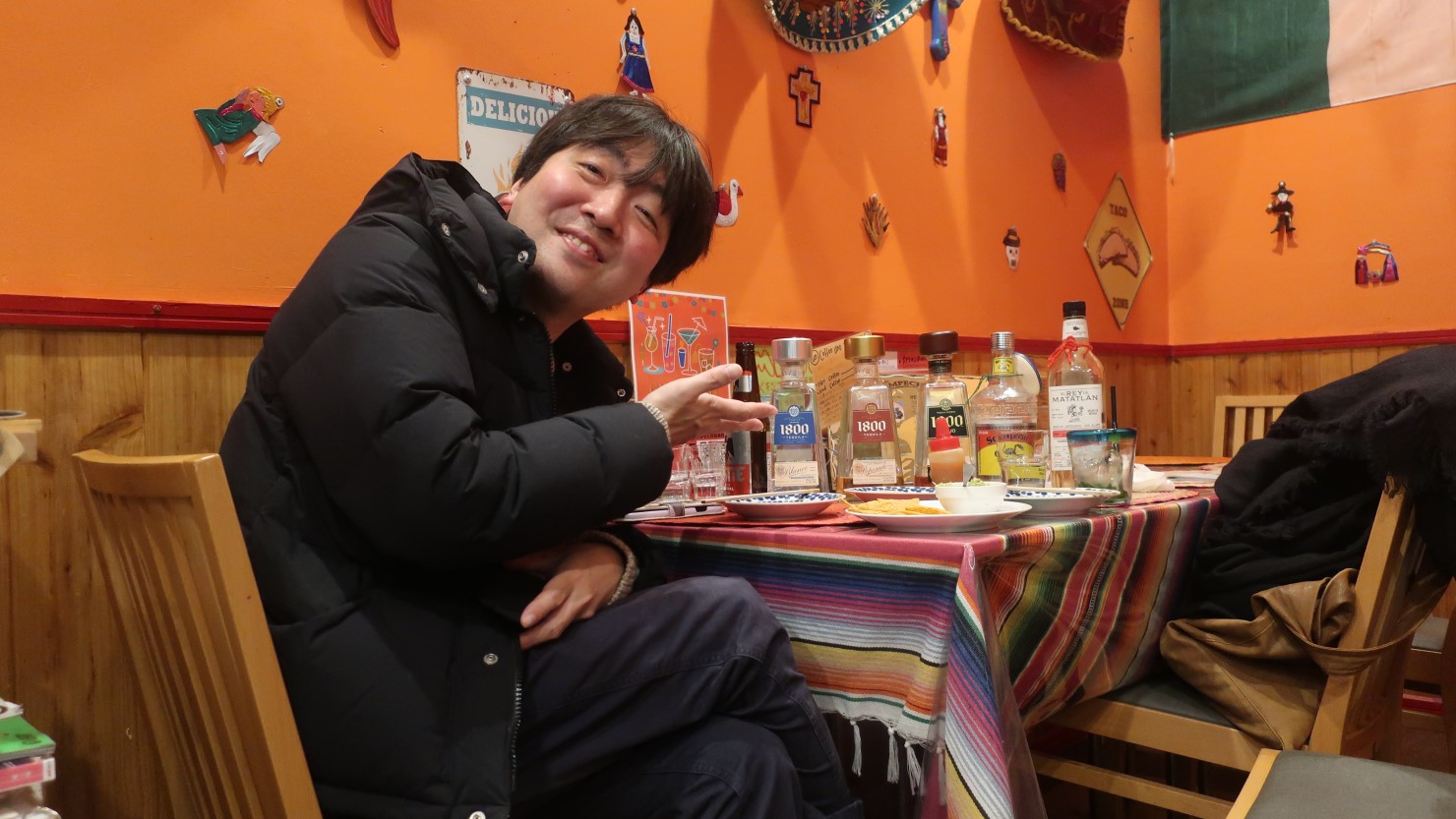 飲み物は、メキシコといえばのミントたっぷりのモヒートもあり、この日は、さまざまなプレミアムテキーラをいただきました