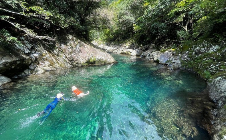 日和佐川（徳島県）で川遊びをしよう！吸い込まれそうなほど美しい淵と密度の濃い鮎の大群