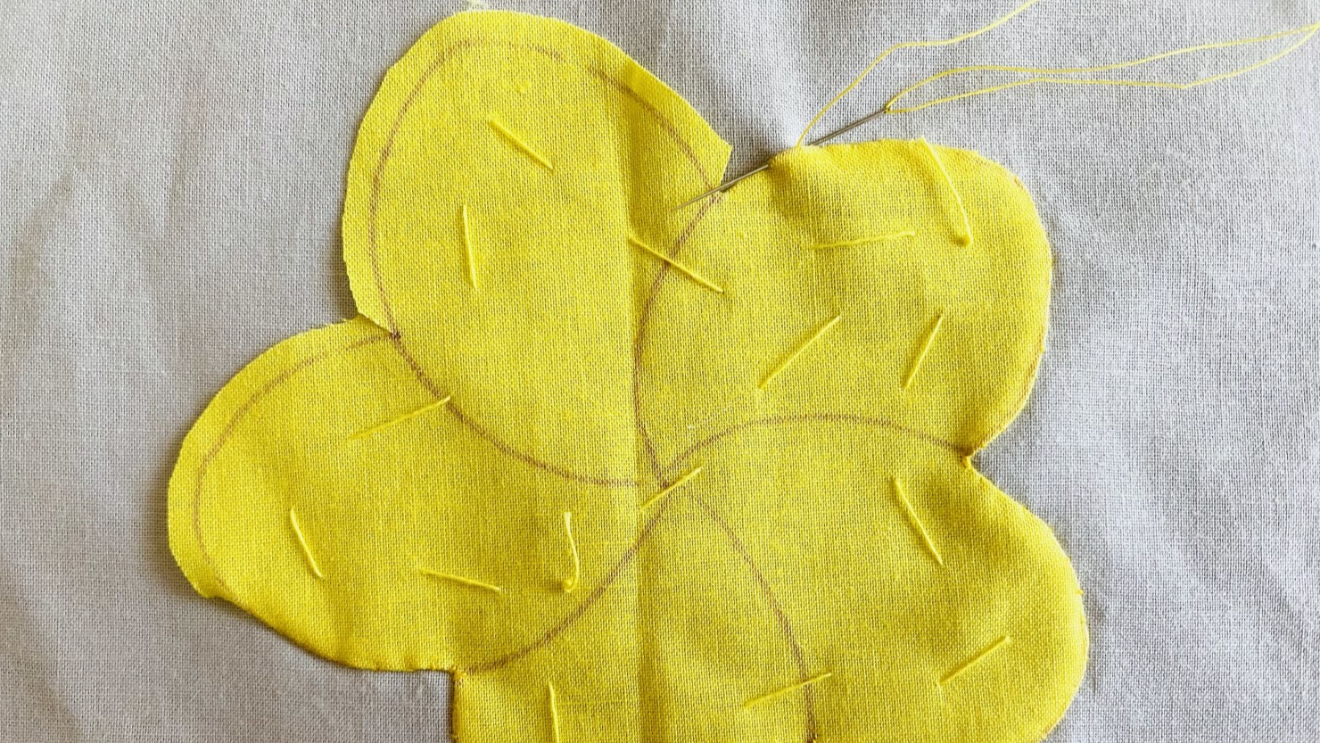 ハワイアンキルトのアップリケの工程