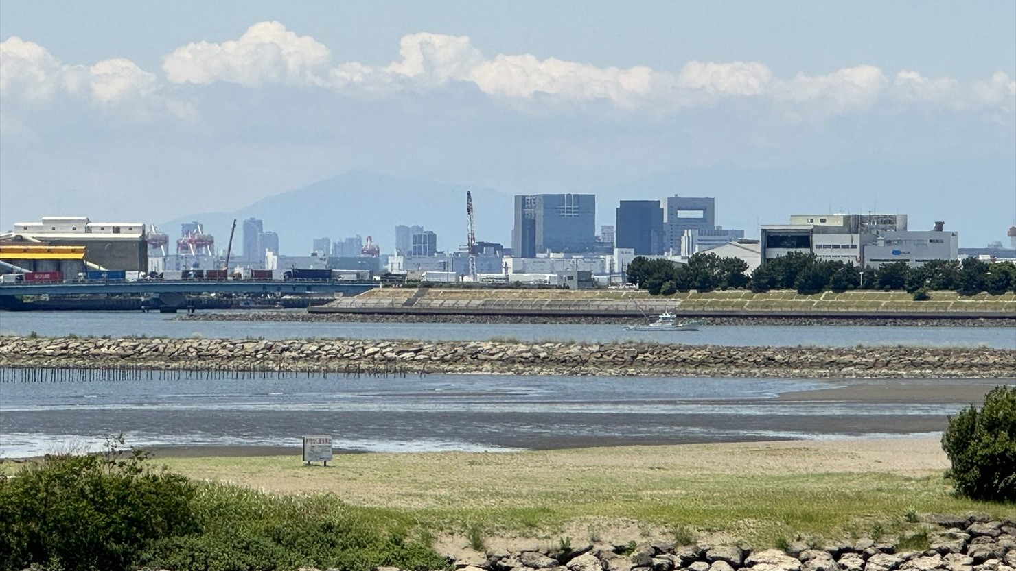 葛西渚橋からは、どんっとそびえる富士山を眺めることができる。しかしこの日はそちら方面だけ雲が多くて姿を見せてくれなかった――。