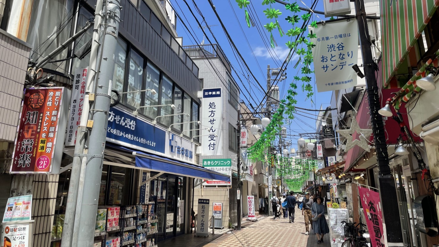 笹塚十号通り商店街（笹塚駅から甲州街道を挟んだ北側の商店街）