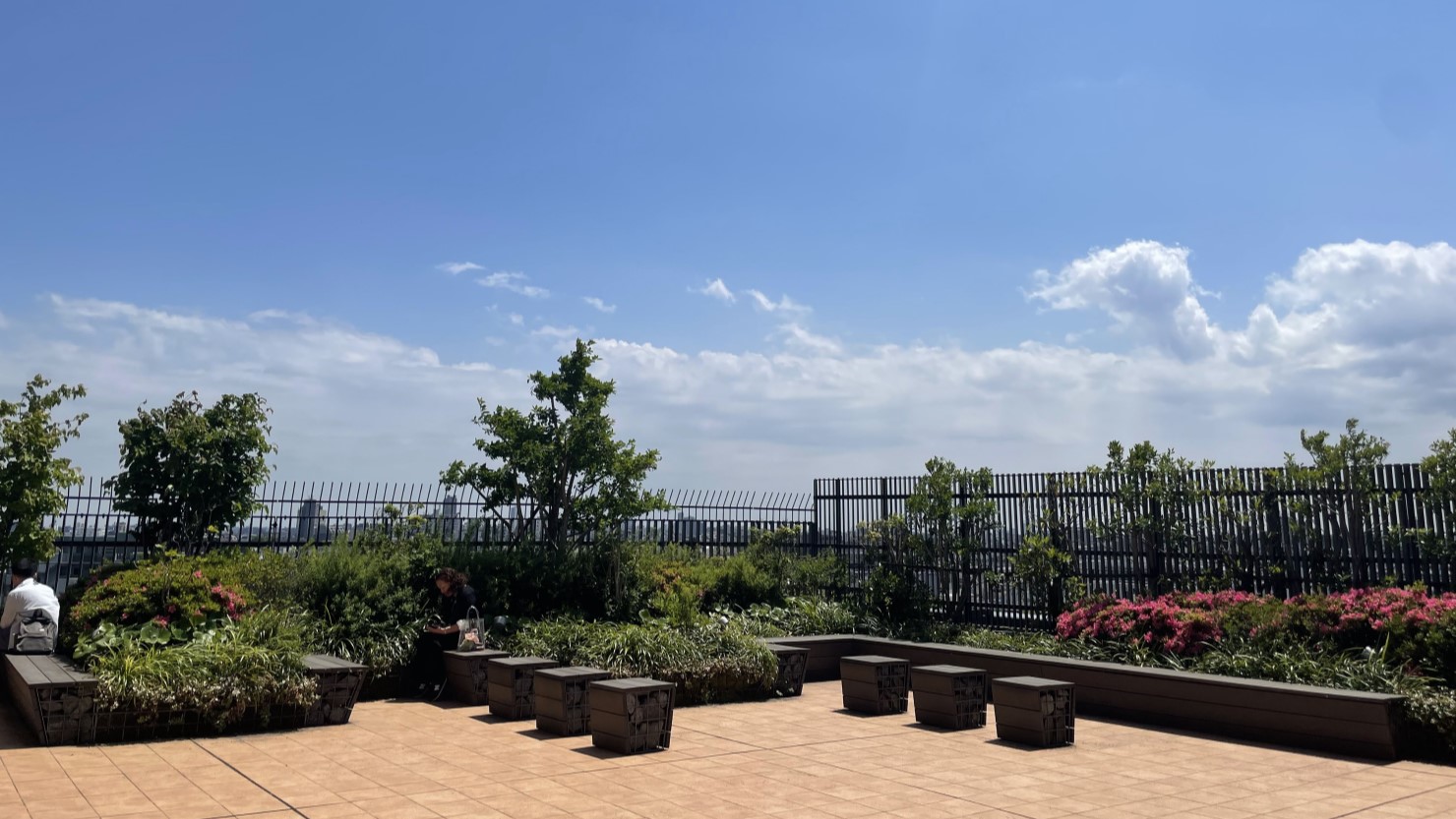 笹塚図書館と同フロアにあるテラス