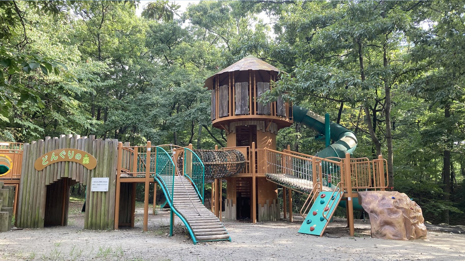 どんぐりの森は木々に囲まれた自然豊かなエリア