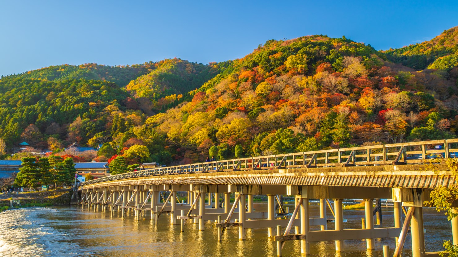 四条大宮から1本でいける嵐山の秋。この景色まで、30分以内で便利な環境というのも見逃せません