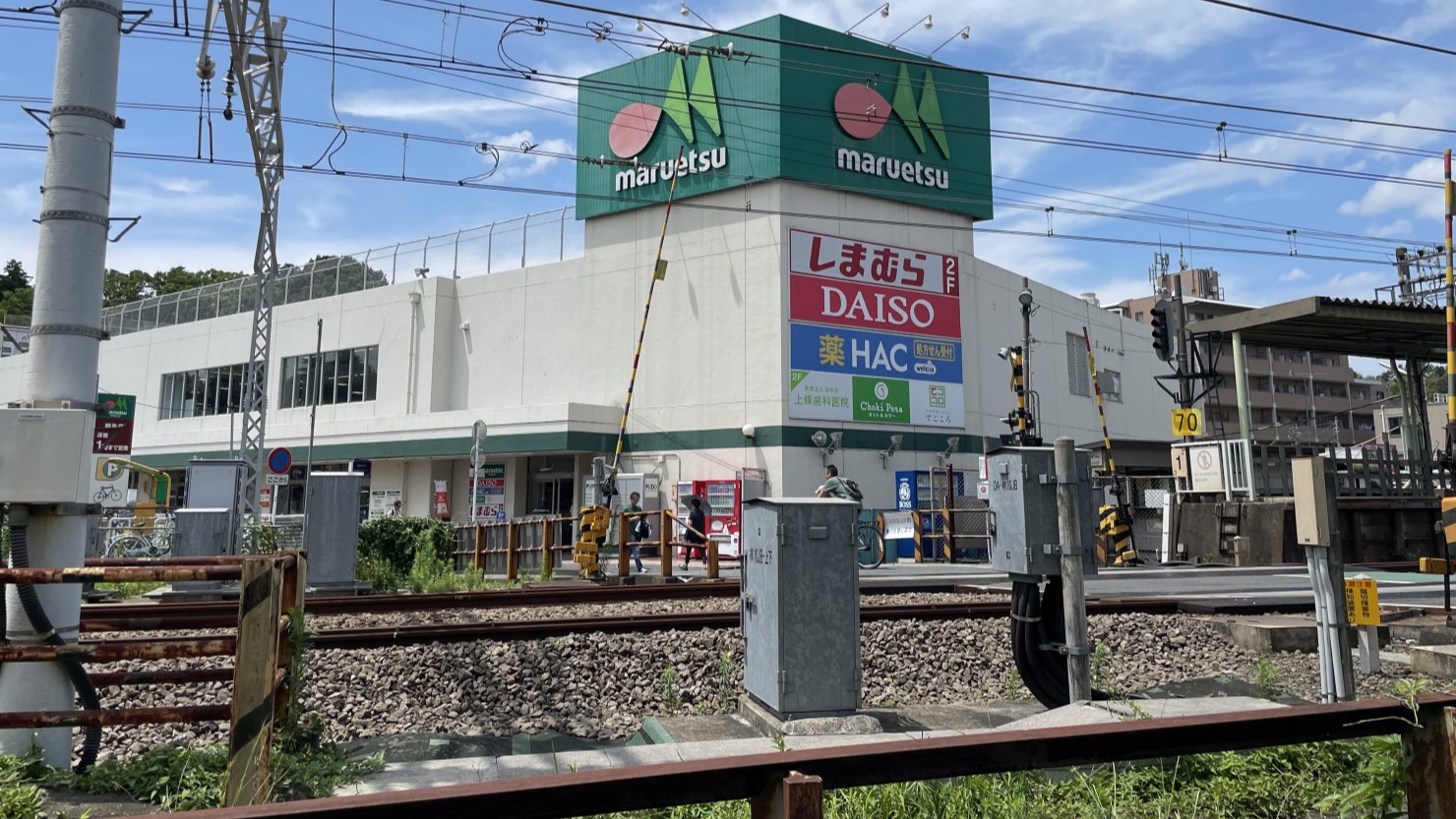 駅前にあるマルエツの外観