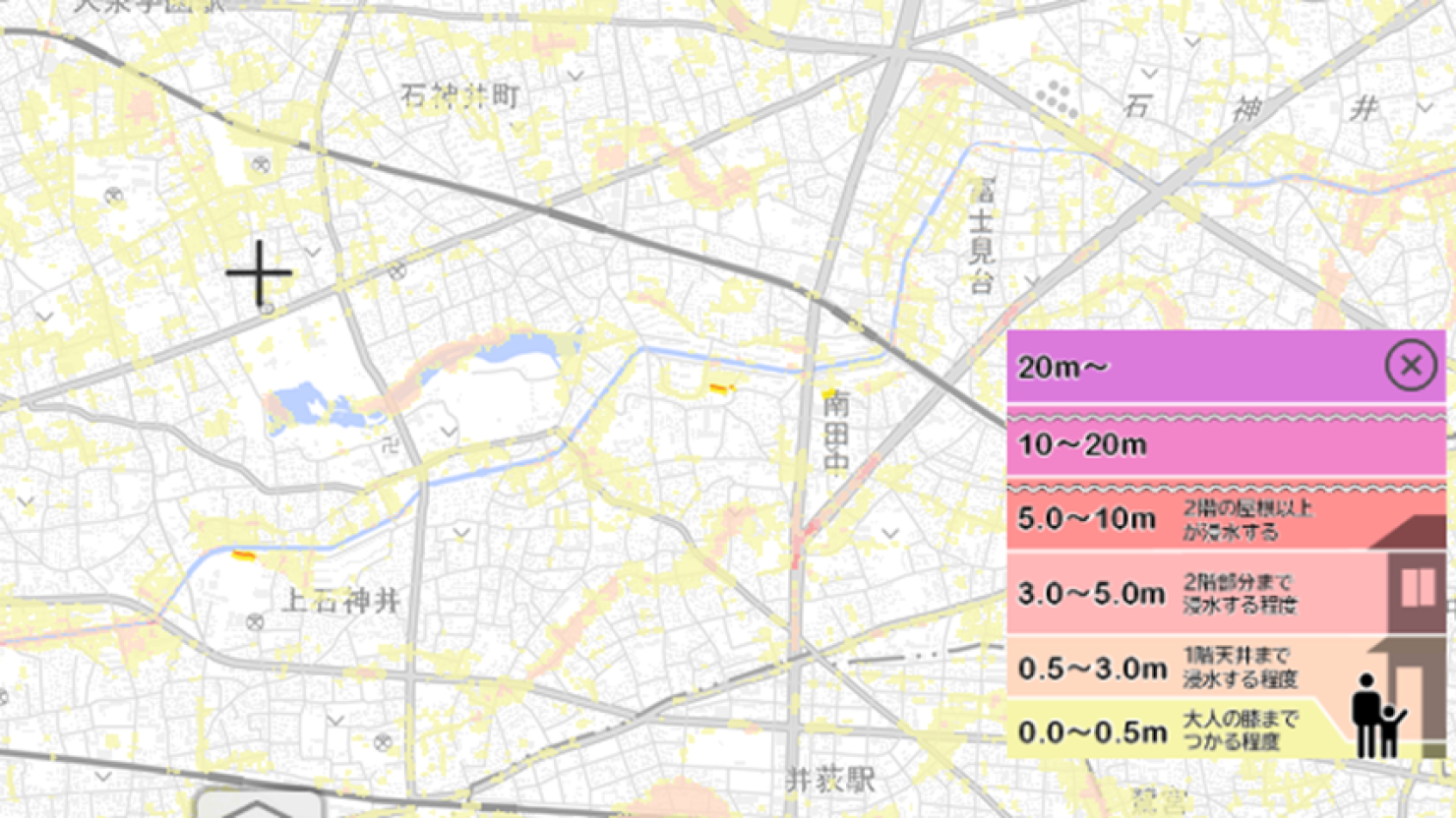 石神井公園駅周辺のハザードマップ