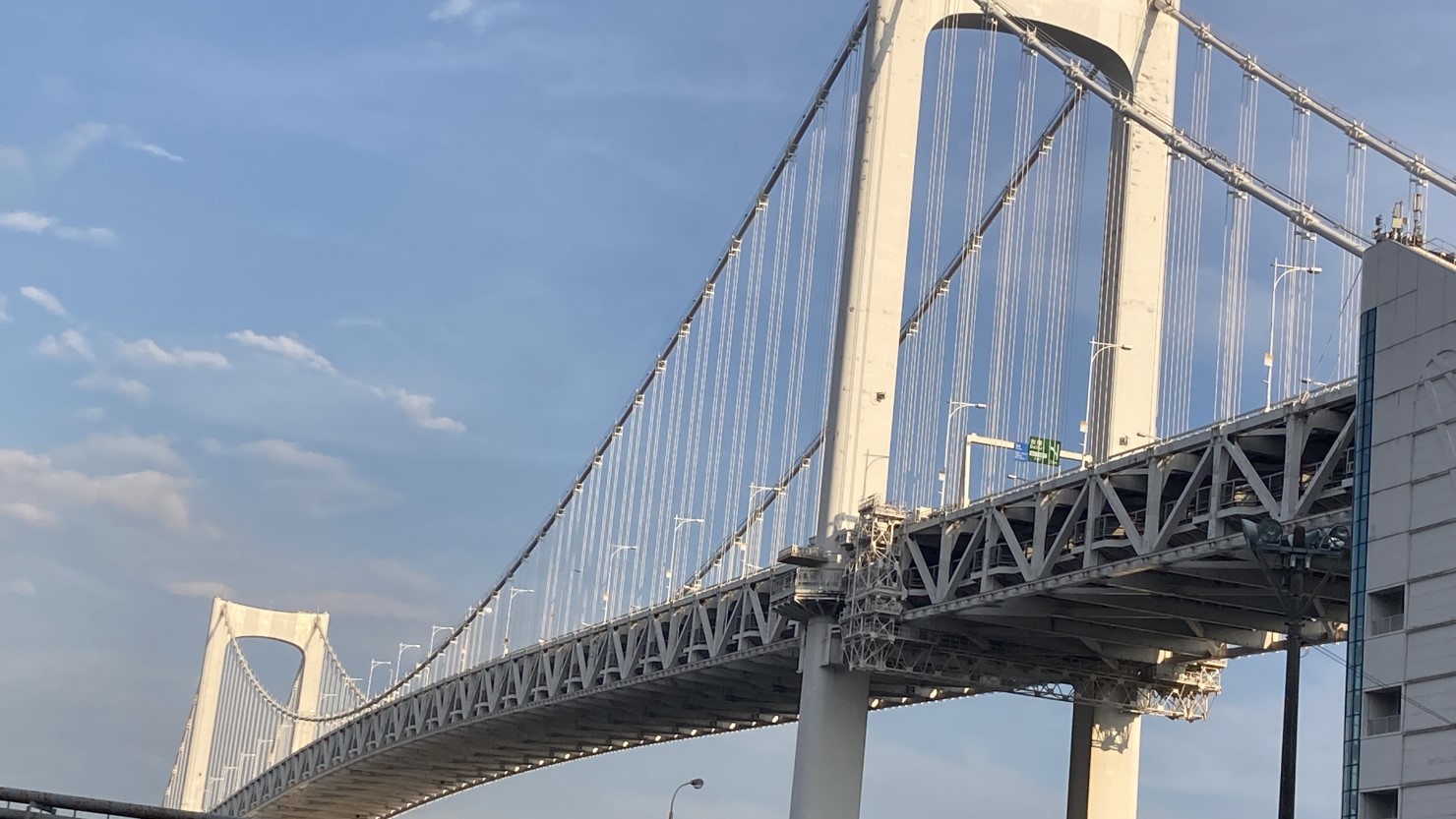 芝浦南ふ頭公園から見えるレインボーブリッジ