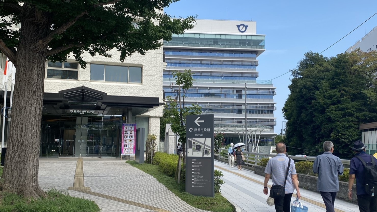 藤沢市役所周辺は緑が感じられる