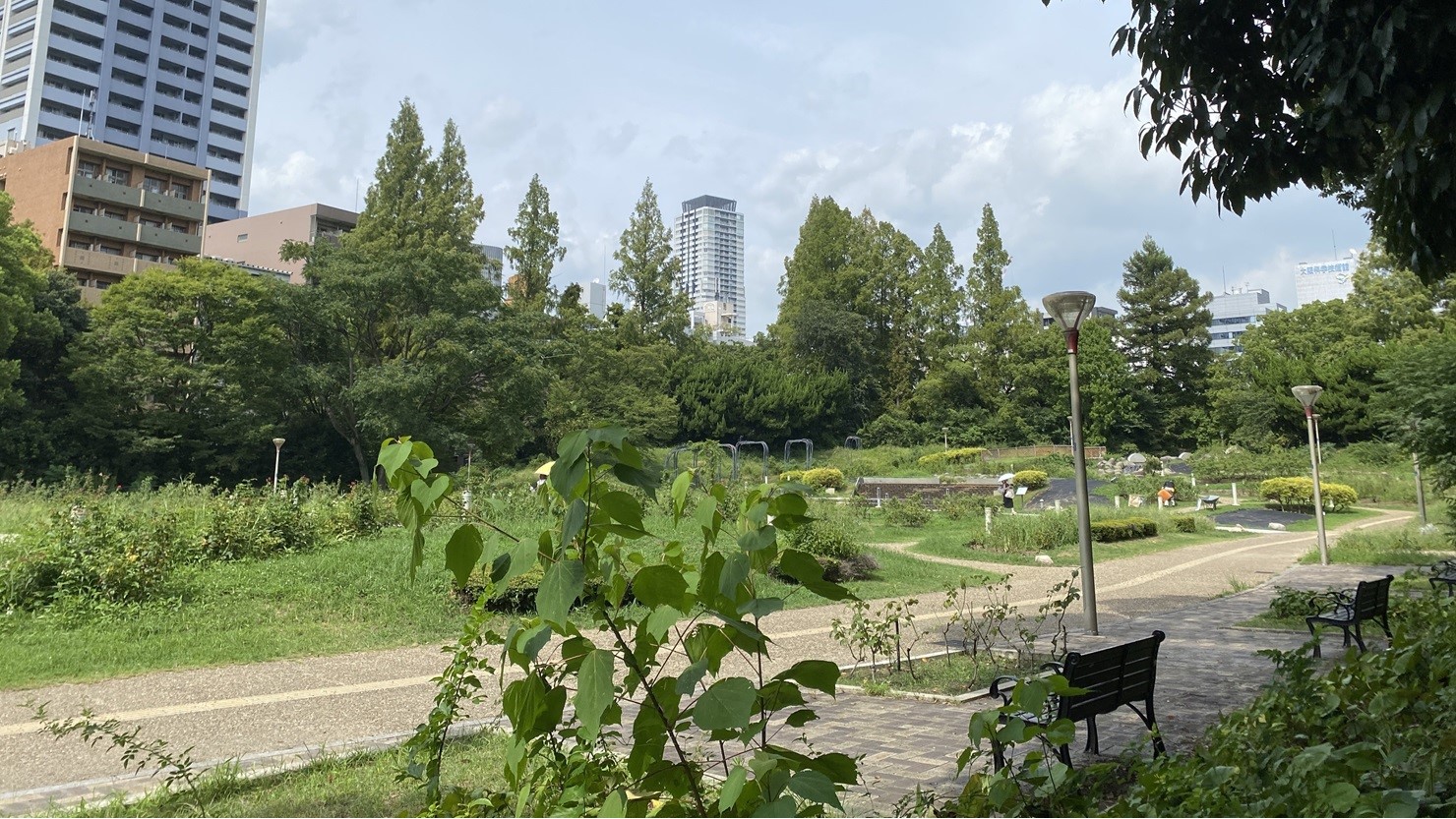 本町駅28号出口から徒歩約４分の場所にある靭公園