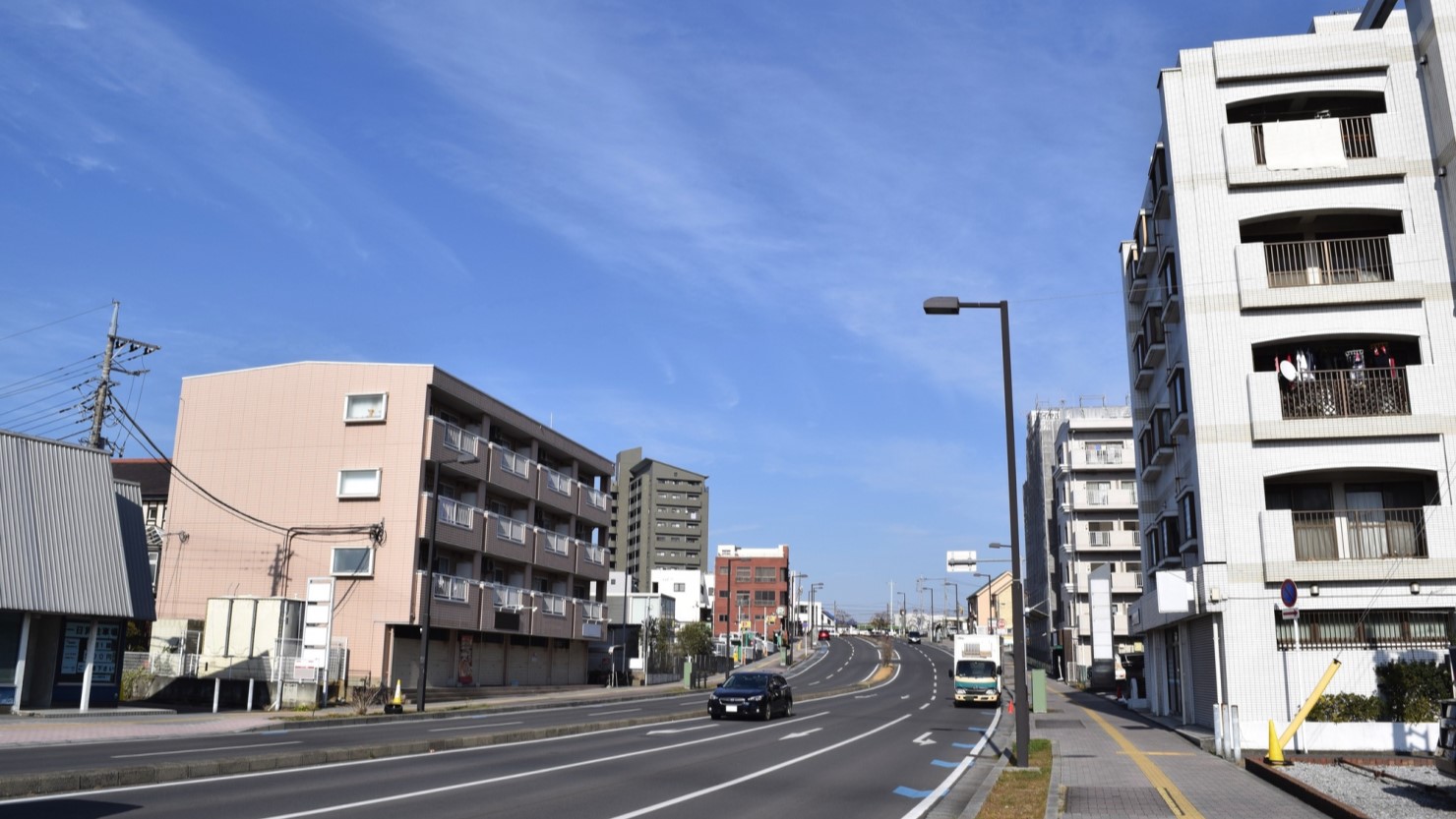 北柏駅南口方面の街並み