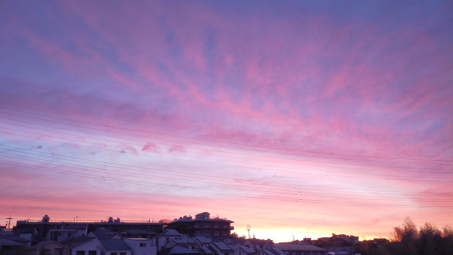 梶が谷駅周辺は見晴らしがよく空がきれい（夕焼け）