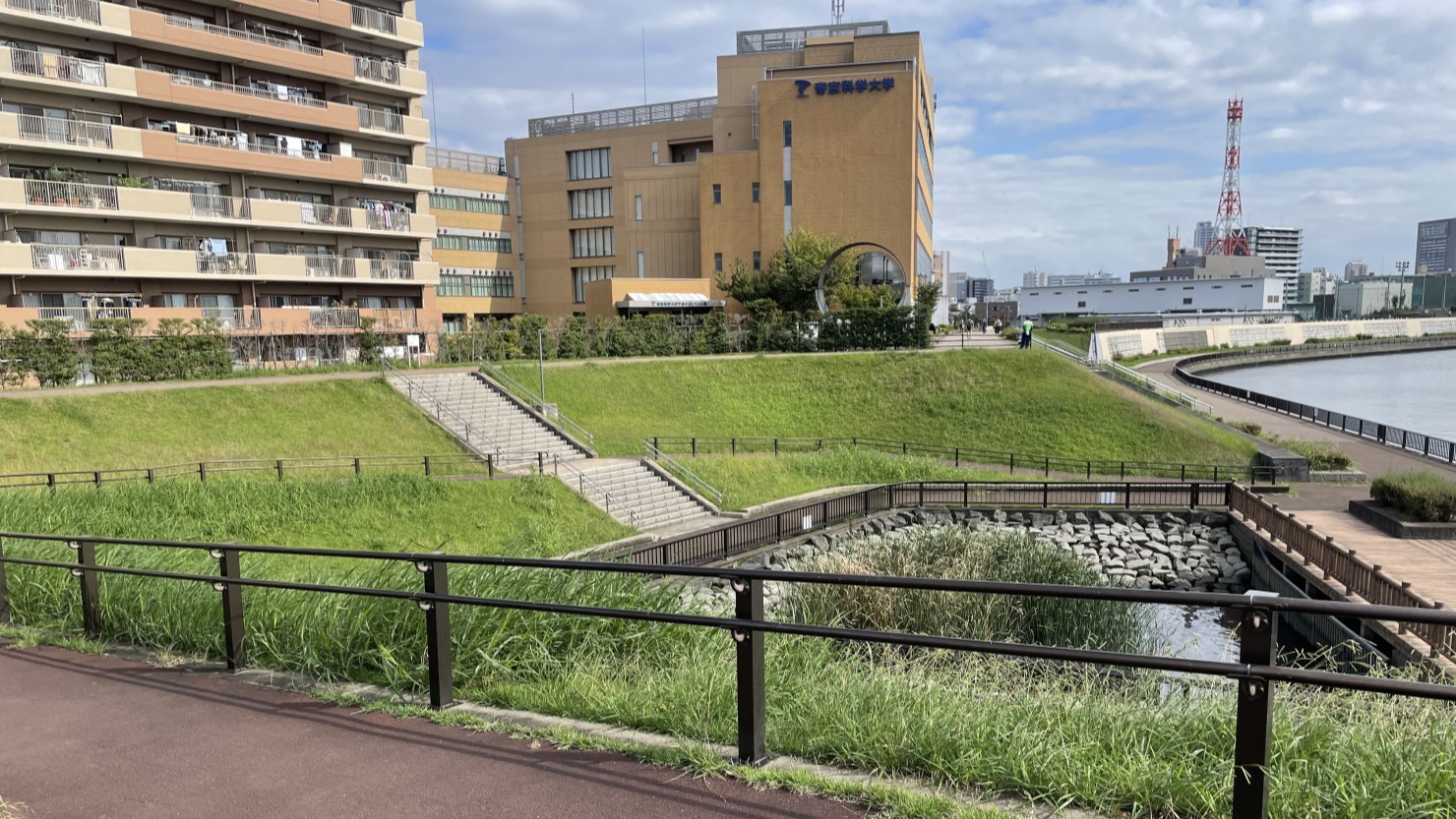 隅田川沿いの遊歩道     
