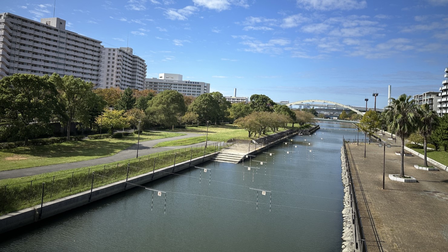 江戸川区を流れる左近川（カヌーを楽しむことができる）