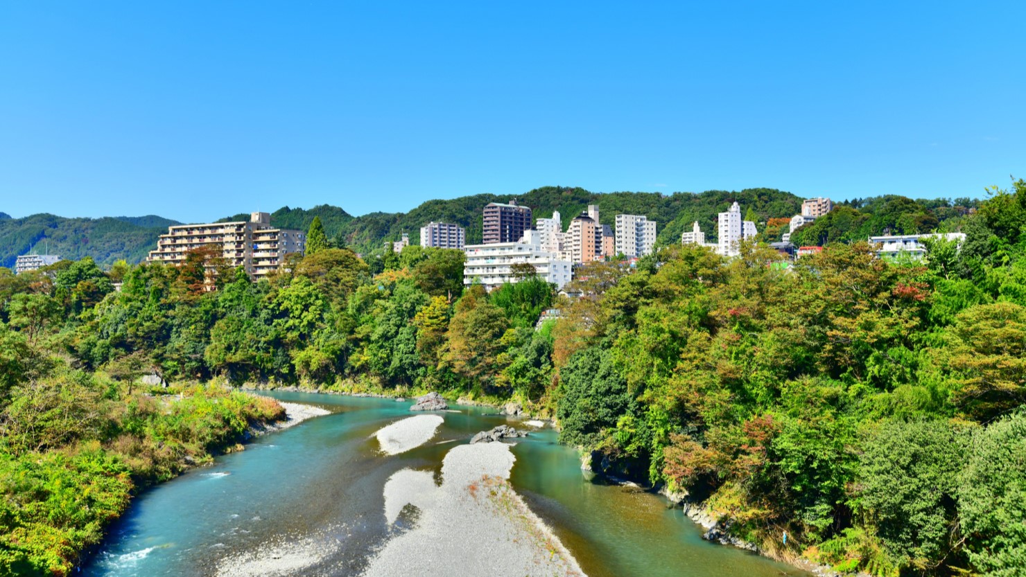 青梅市駅方面の景色
