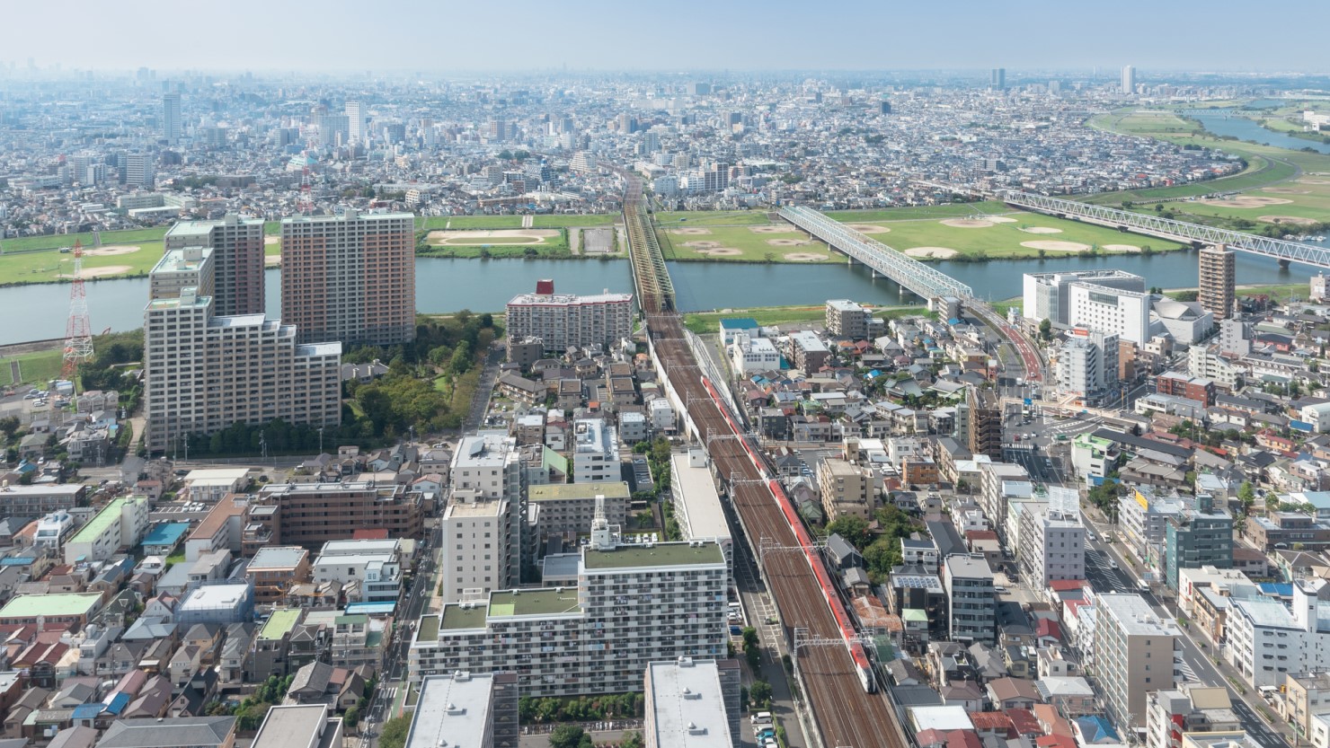 市川市から葛飾区方面の眺望