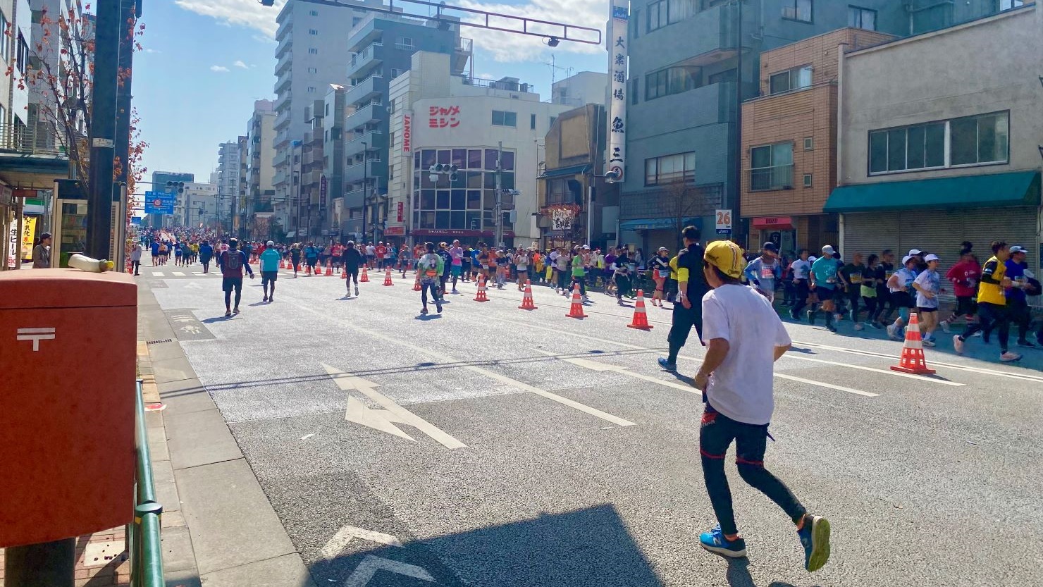 東京マラソンのコースとなった清澄通り(2025年3月)