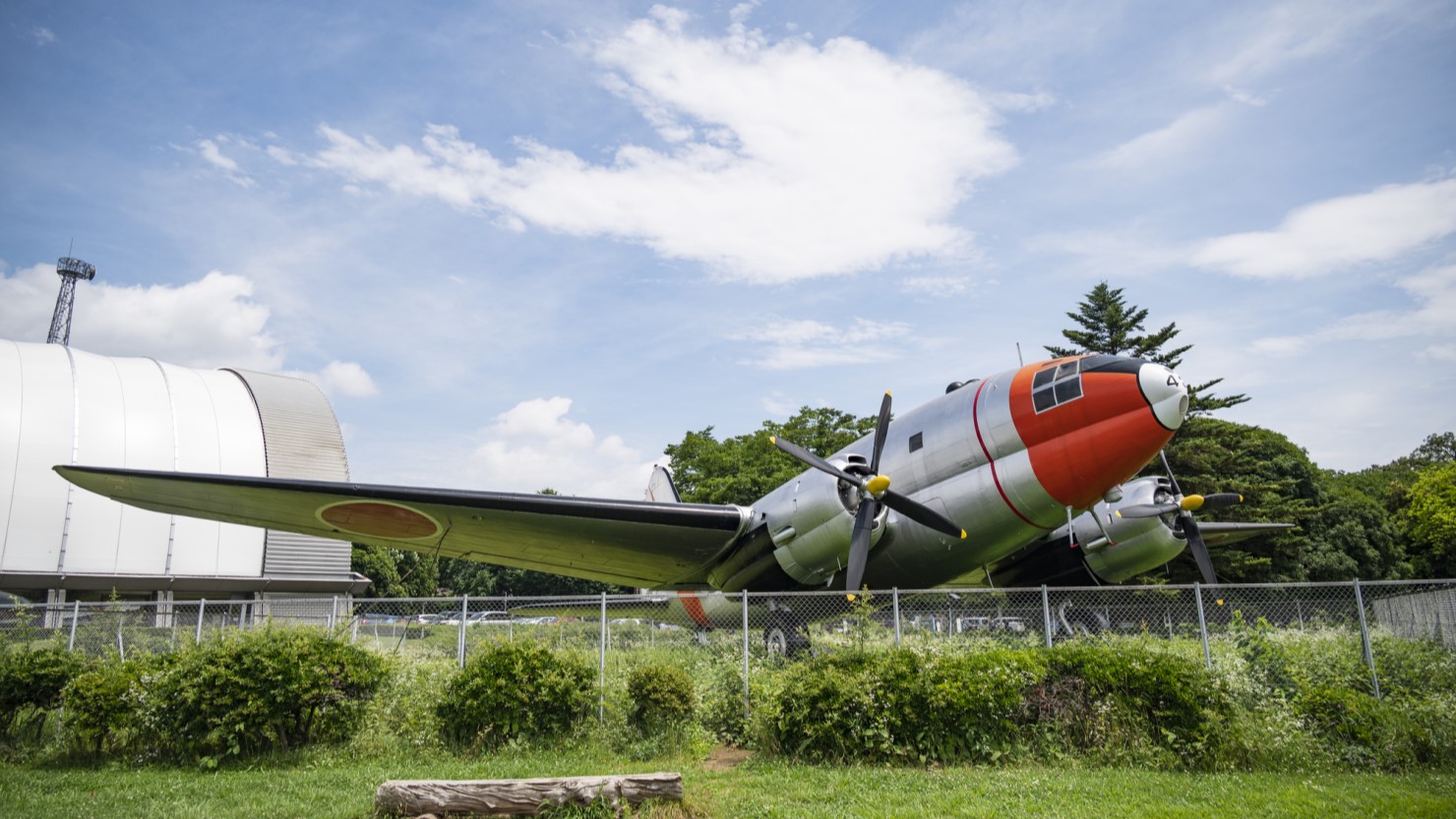 所沢航空公園に設置している輸送機