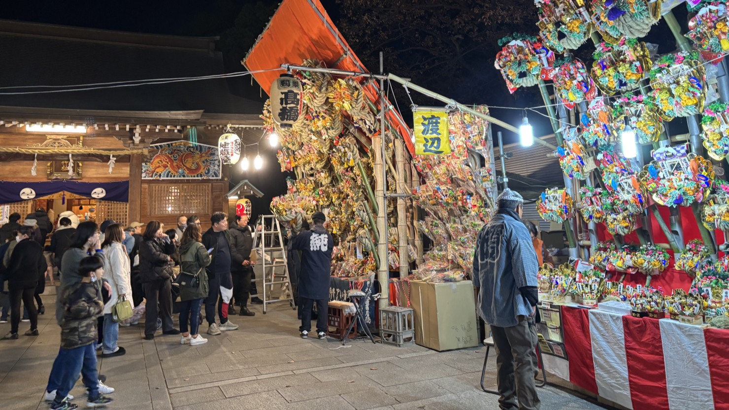 和楽備神社にて商売繫盛を願うおかめ市（酉の市）