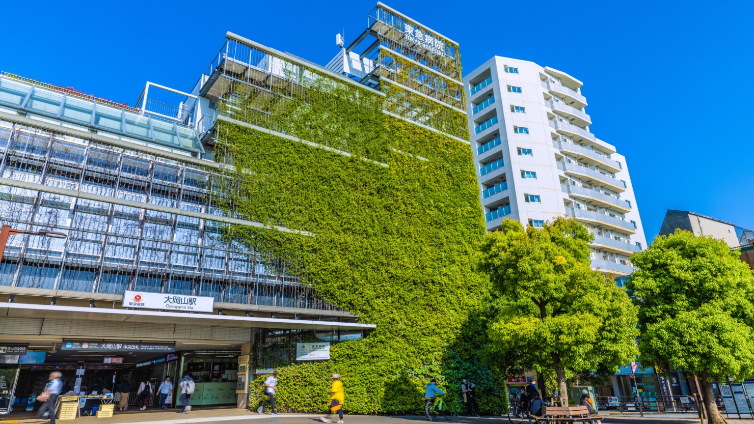 大岡山駅前の様子