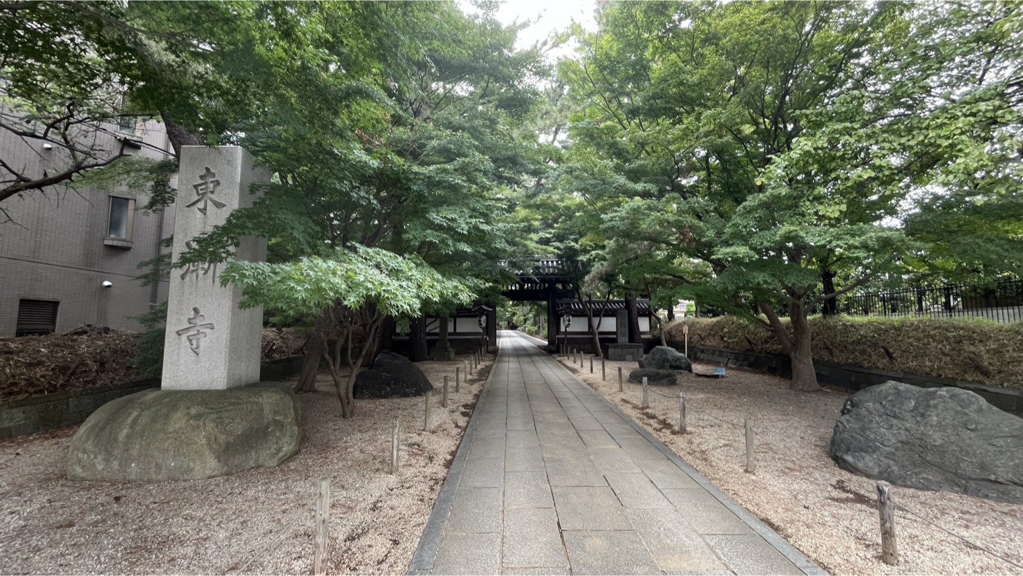 旧小金宿に面して位置する東漸寺参道 ※2025年9月撮影