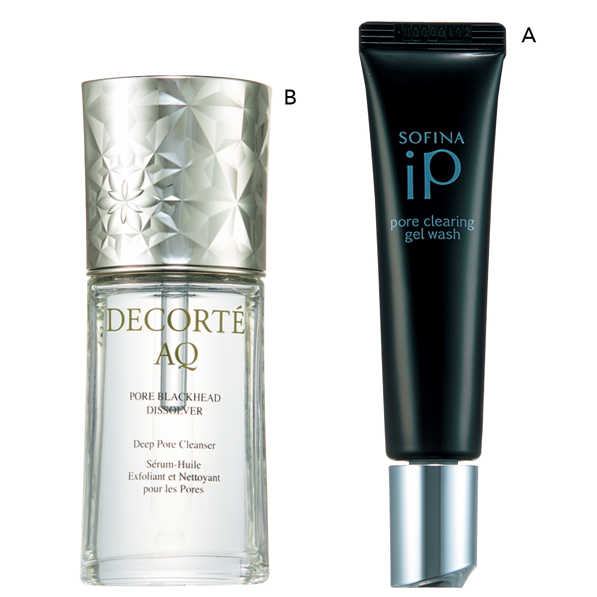 マキア　毛穴ケア　友利新　SOFINA iP ポア クリアリング ジェル ウォッシュ　コスメデコルテ　AQ 毛穴美容液オイル