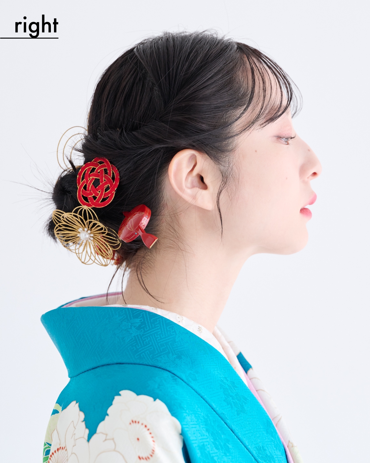 【卒業式袴ヘアアレンジ・ミディアム③】短くてもできる！ ねじりアップシニヨン（right）