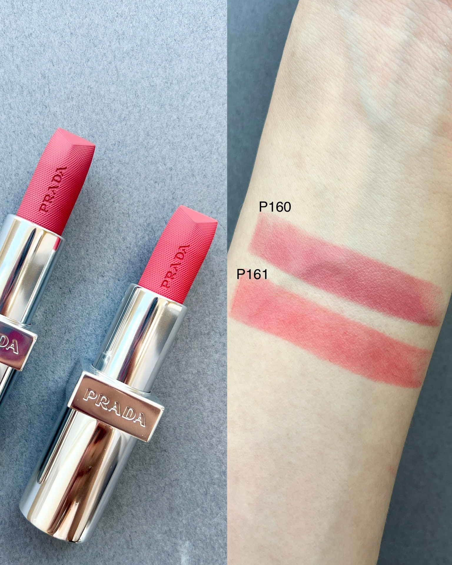 プラダ ビューティ モノクローム ウェイトレス リップカラー（スムース ナイロン） スウォッチ