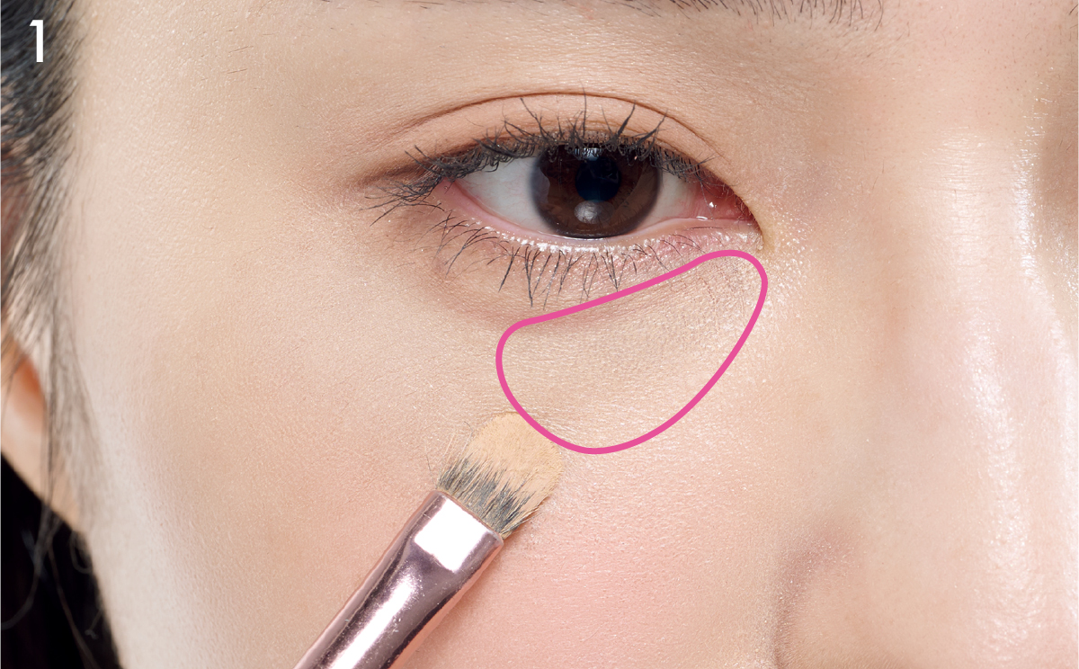 紫ぐまぐまタイプのくまカバー＆涙袋メイク コンシーラーで隠す