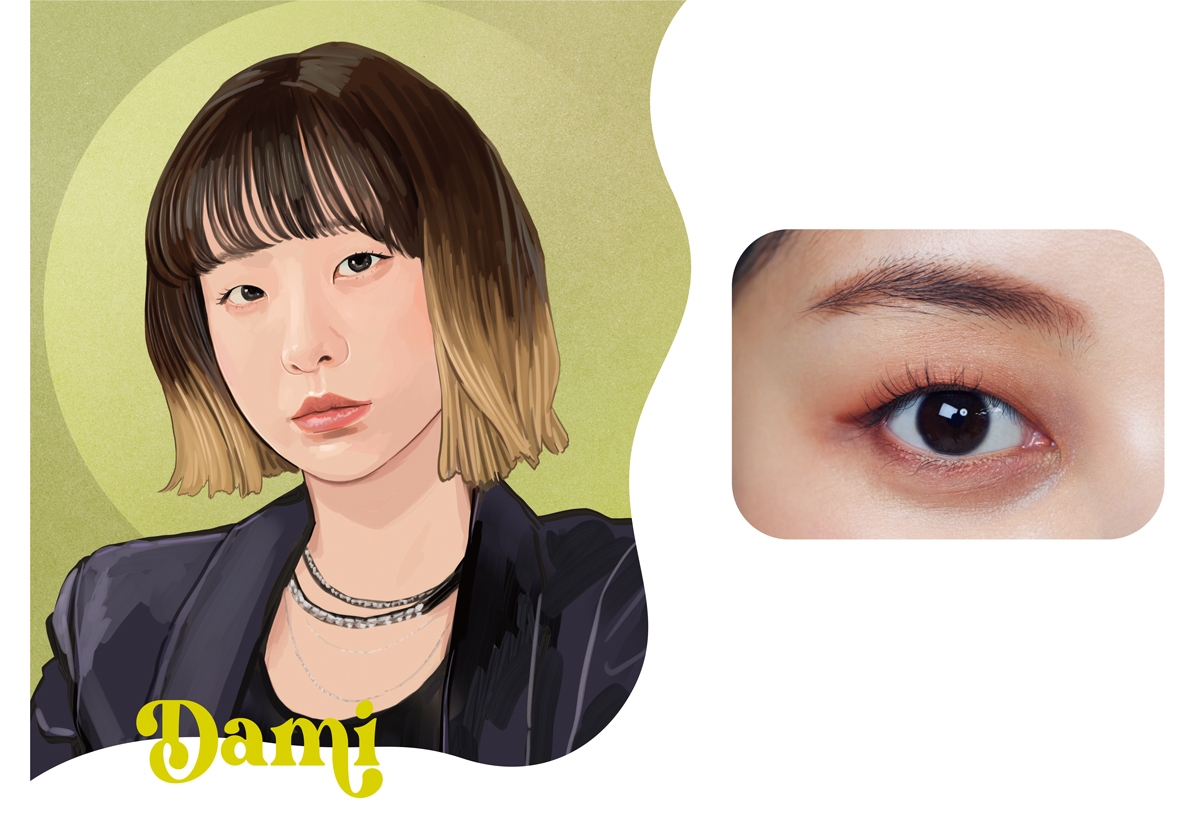 丸目の一重のアップ