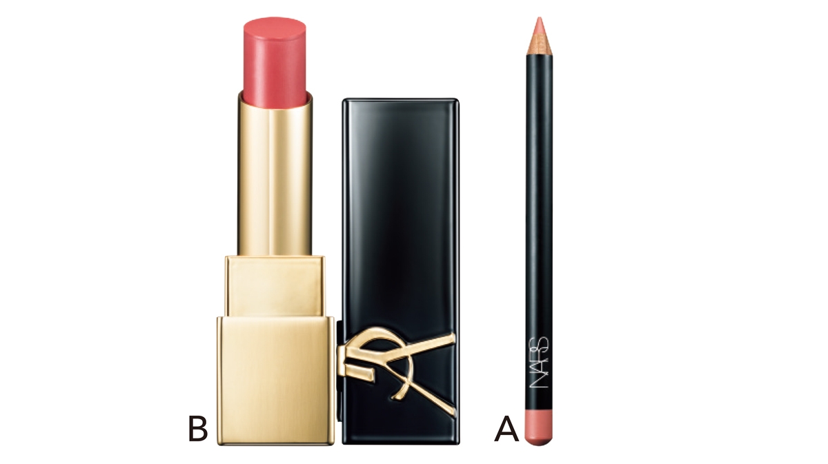 A プレシジョンリップライナー 9071 ￥2970／NARS JAPAN　B ルージュ ピュールクチュール ザ ボールド 12 ￥5500／イヴ・サンローラン・ボーテ