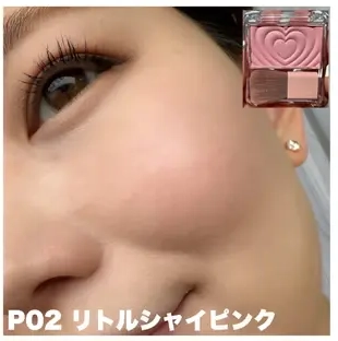キャンメイク「パウダーチークス」をイエベがスウォッチ  P02 リトルシャイピンク