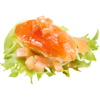 スシロー_サーモンのサラダ寿司（61kcal）