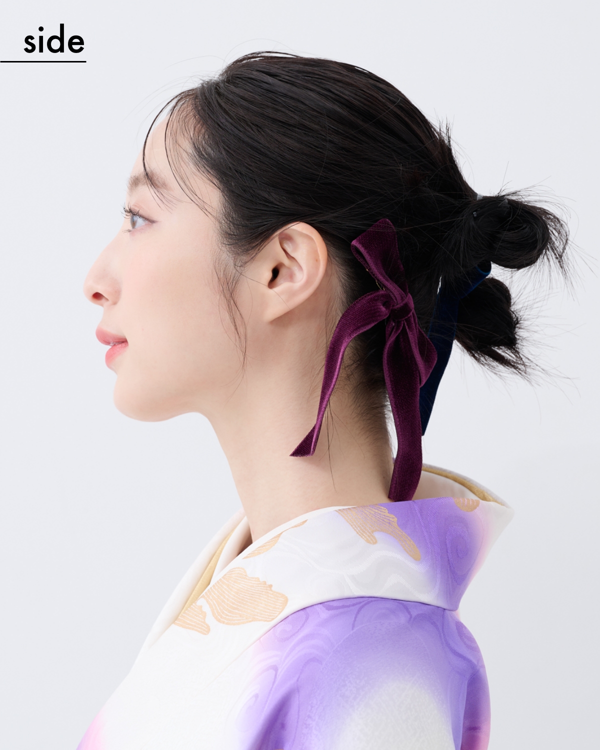 【卒業式袴ヘアアレンジ・ミディアム➁】ツンツン毛束感が可愛い♡ 韓国っぽカチモリヘア（side）