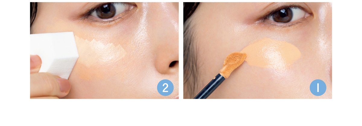 濃いオレンジ×黄色でしっかり且つ自然にカバー