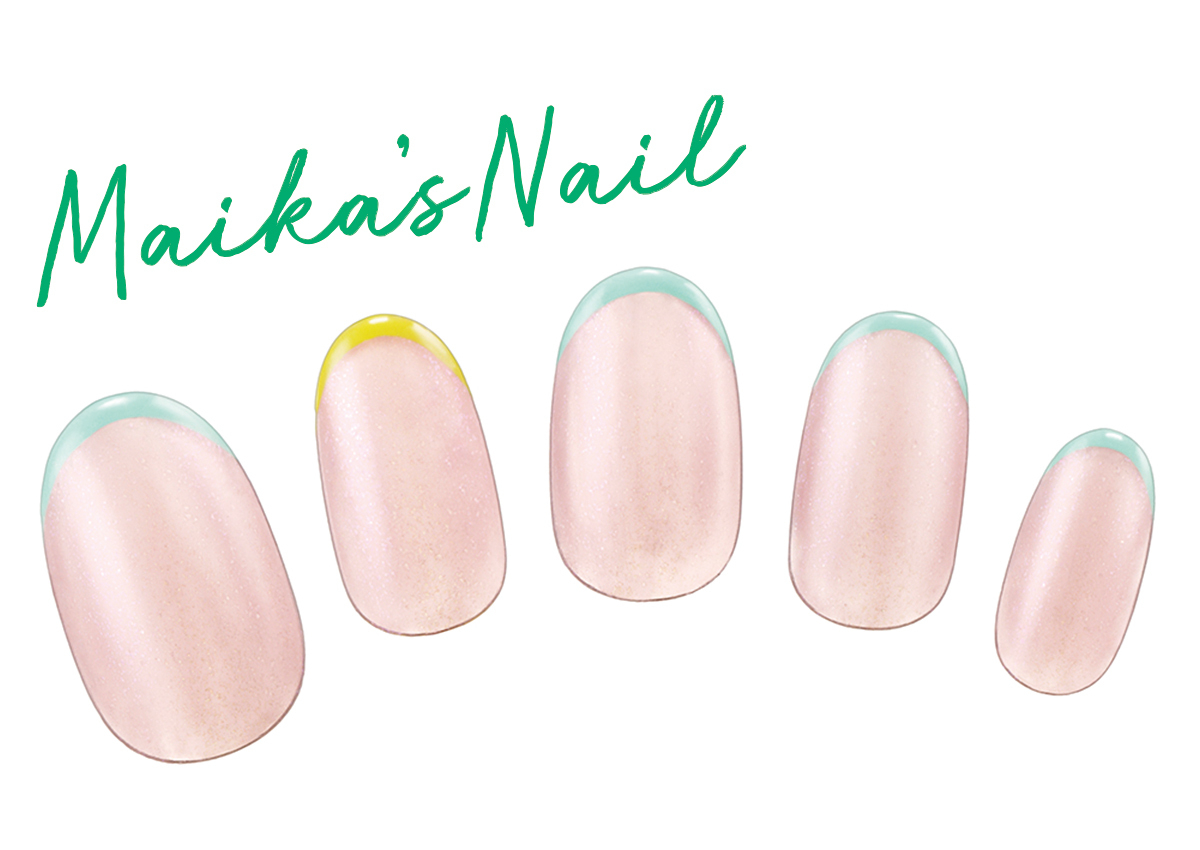 山本舞香　天然石リング×夏ネイル　デザイン①