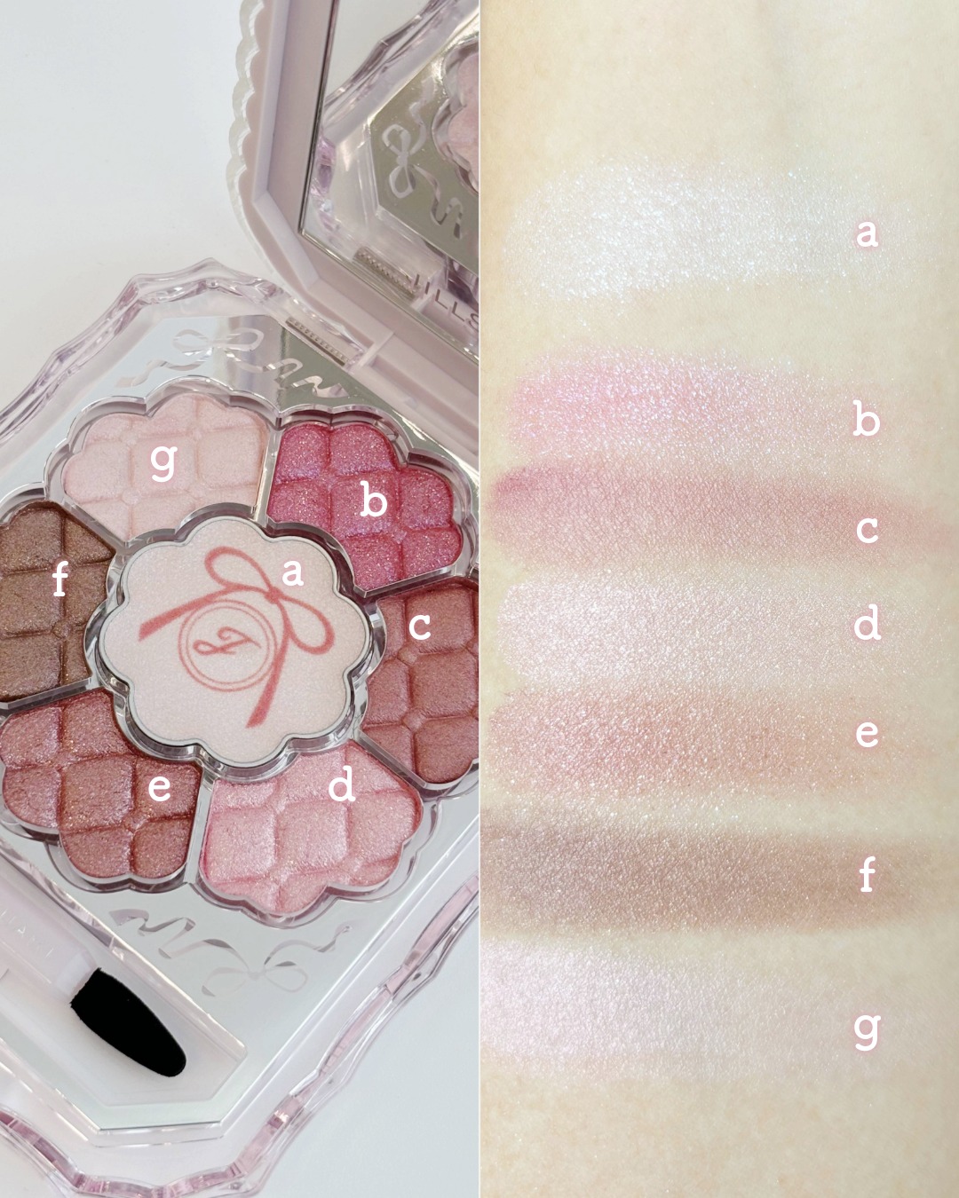 ジルスチュアート　ブルームクチュールアイズ　リボンファッションショーのスウォッチ