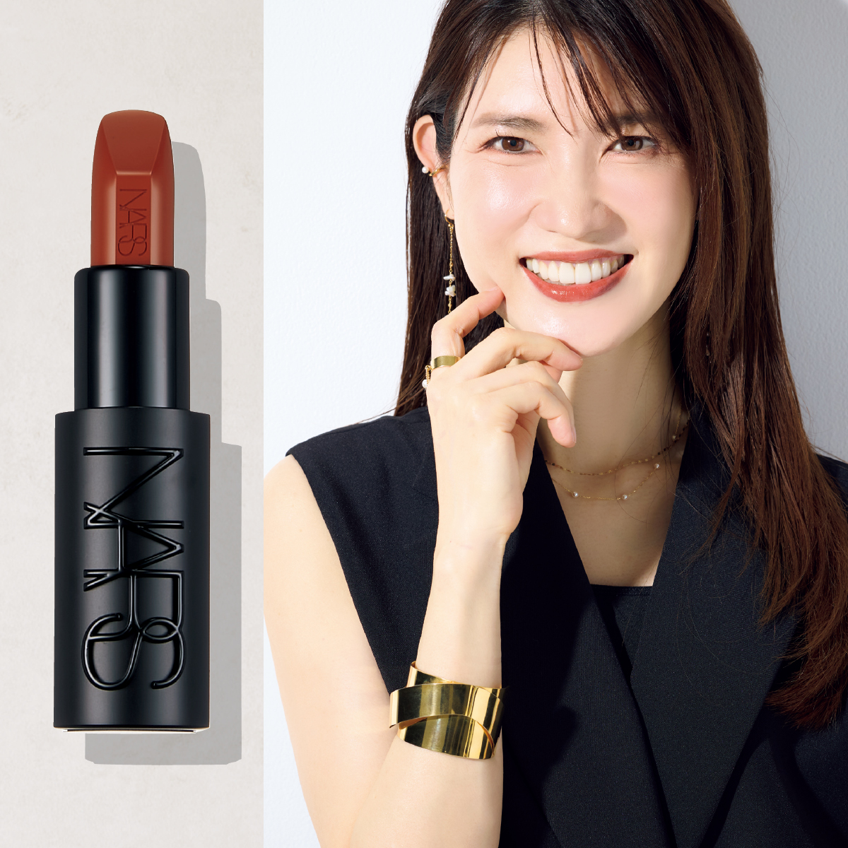 医師・友利 新先生の落ちないリップ。診察時はピンク、夜の外出にはディープブラウンが鉄板！