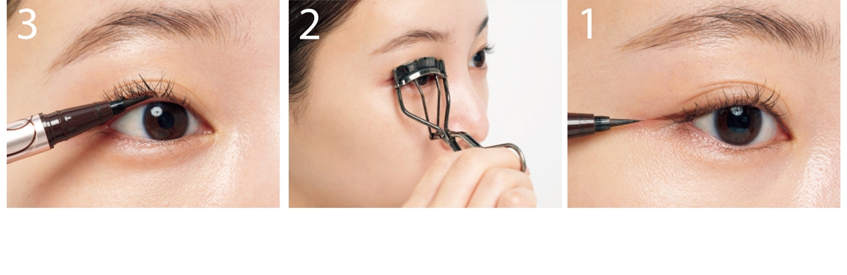 まつ毛を上げてから描くこと