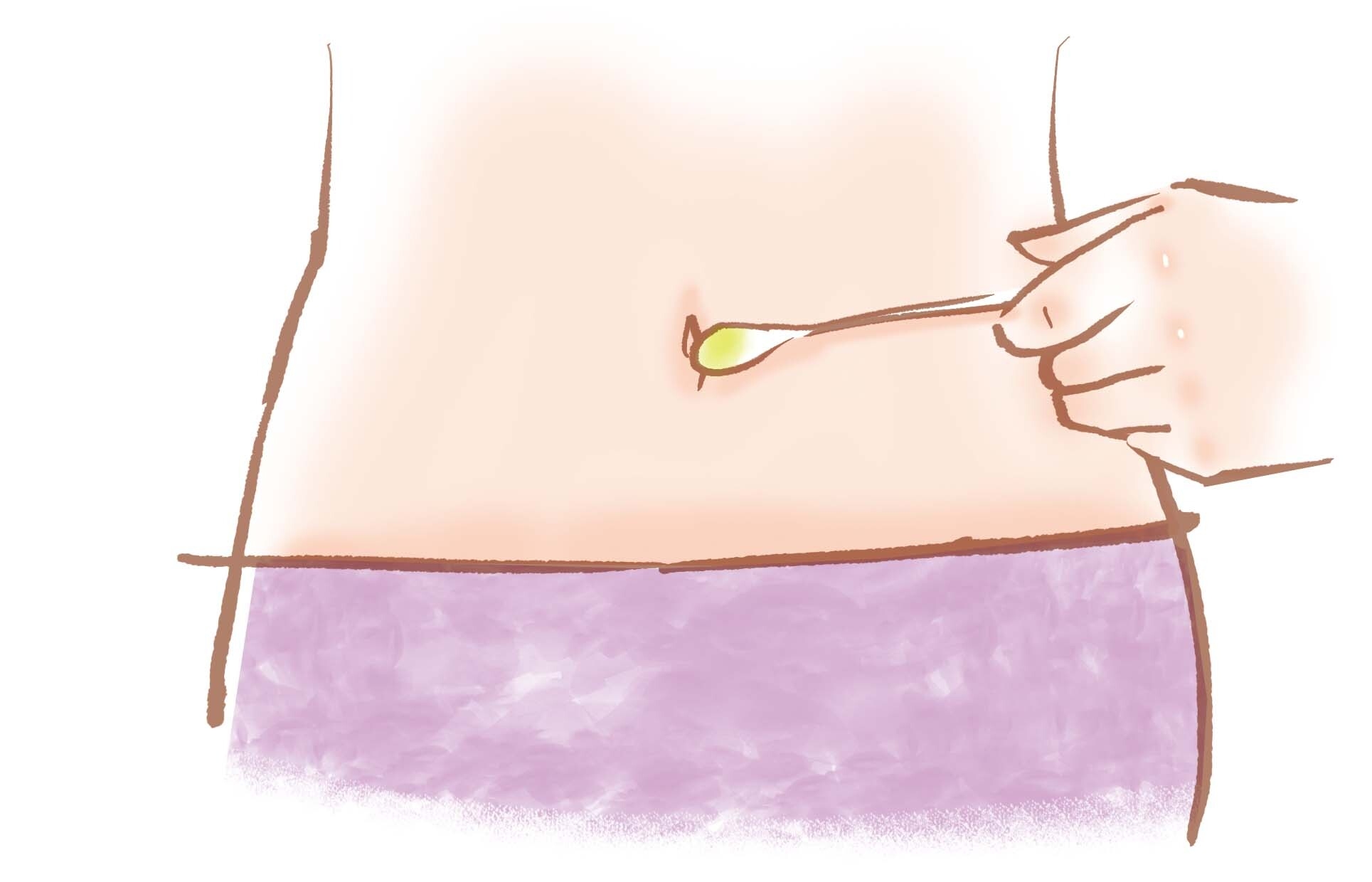 おへそのお手入れ法STEP2