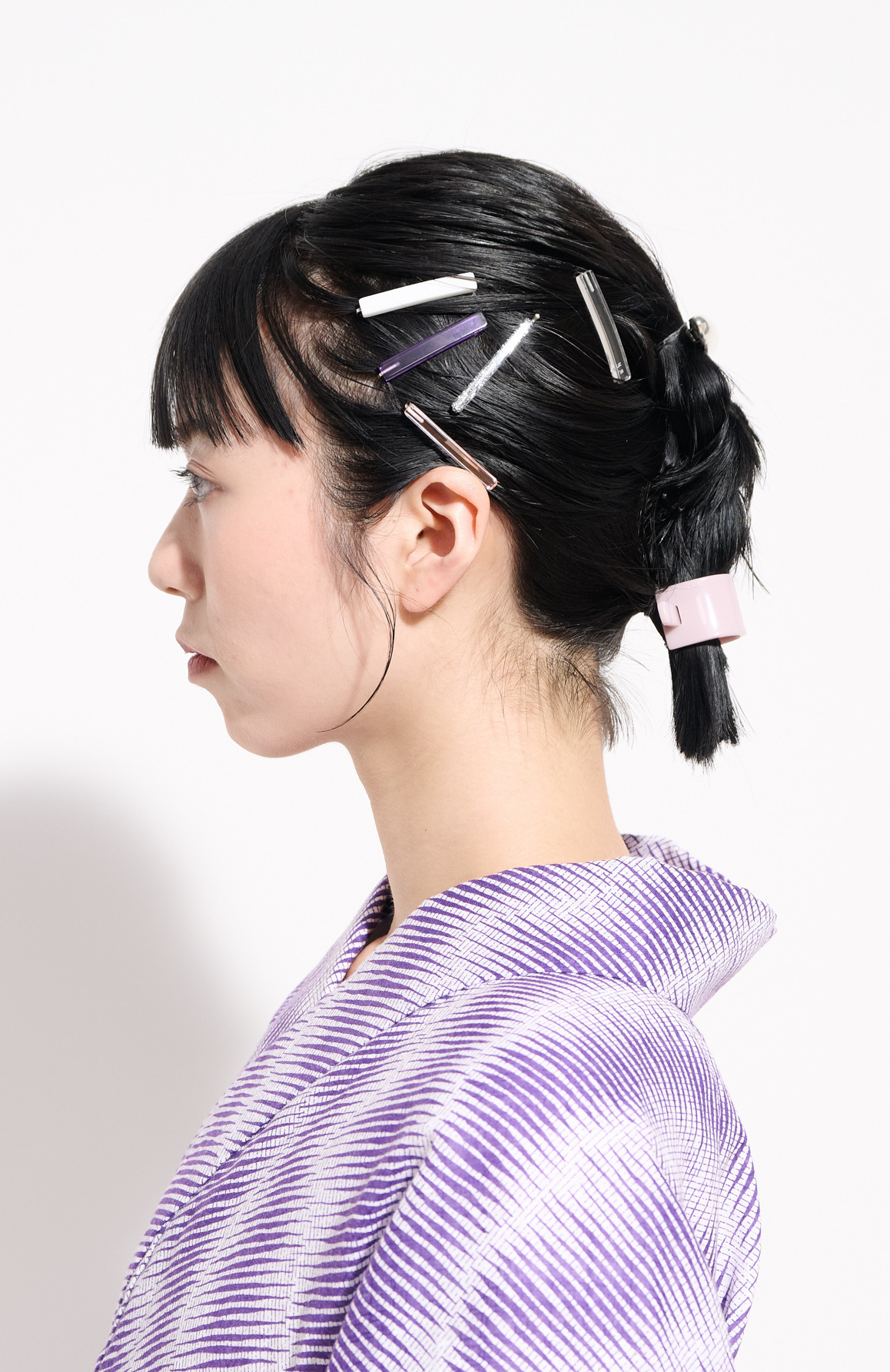 浴衣ヘアアレンジ ボブ 編み込み　左サイド