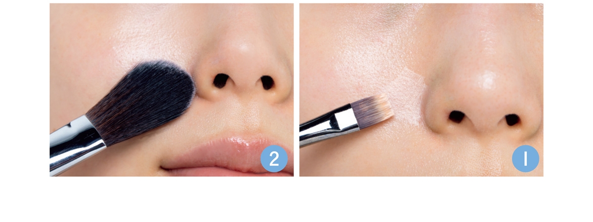 ツヤ系コンシーラーで明るく影をとばして