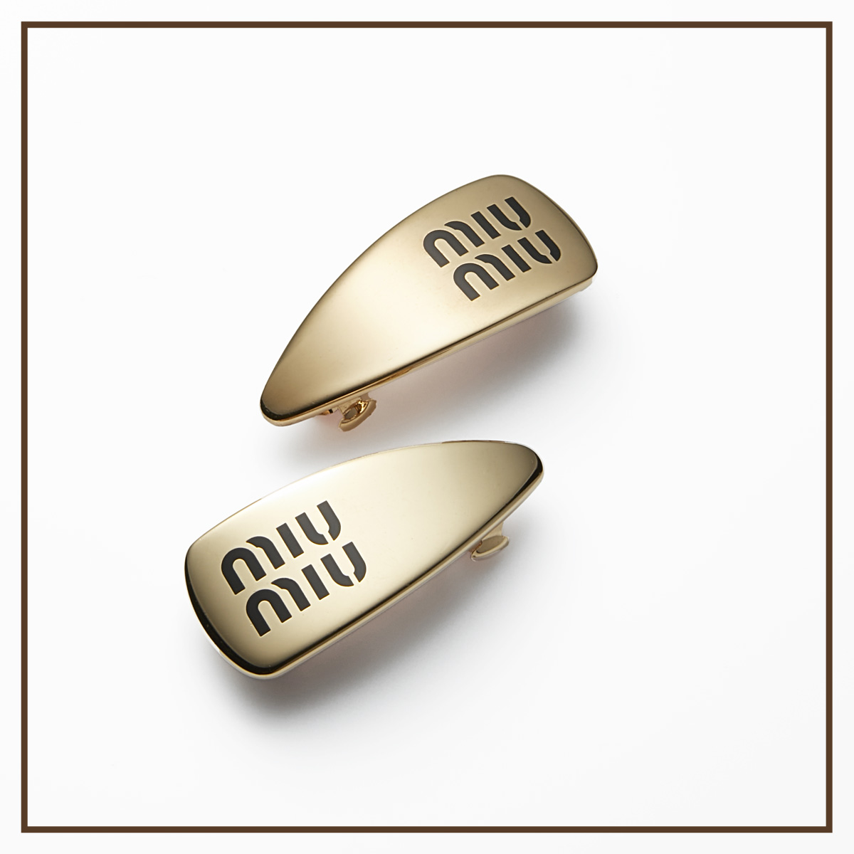 miumiu ミュウミュウ　ヘアアクセサリー　ヘア小物　エナメルメタル ヘアクリップ