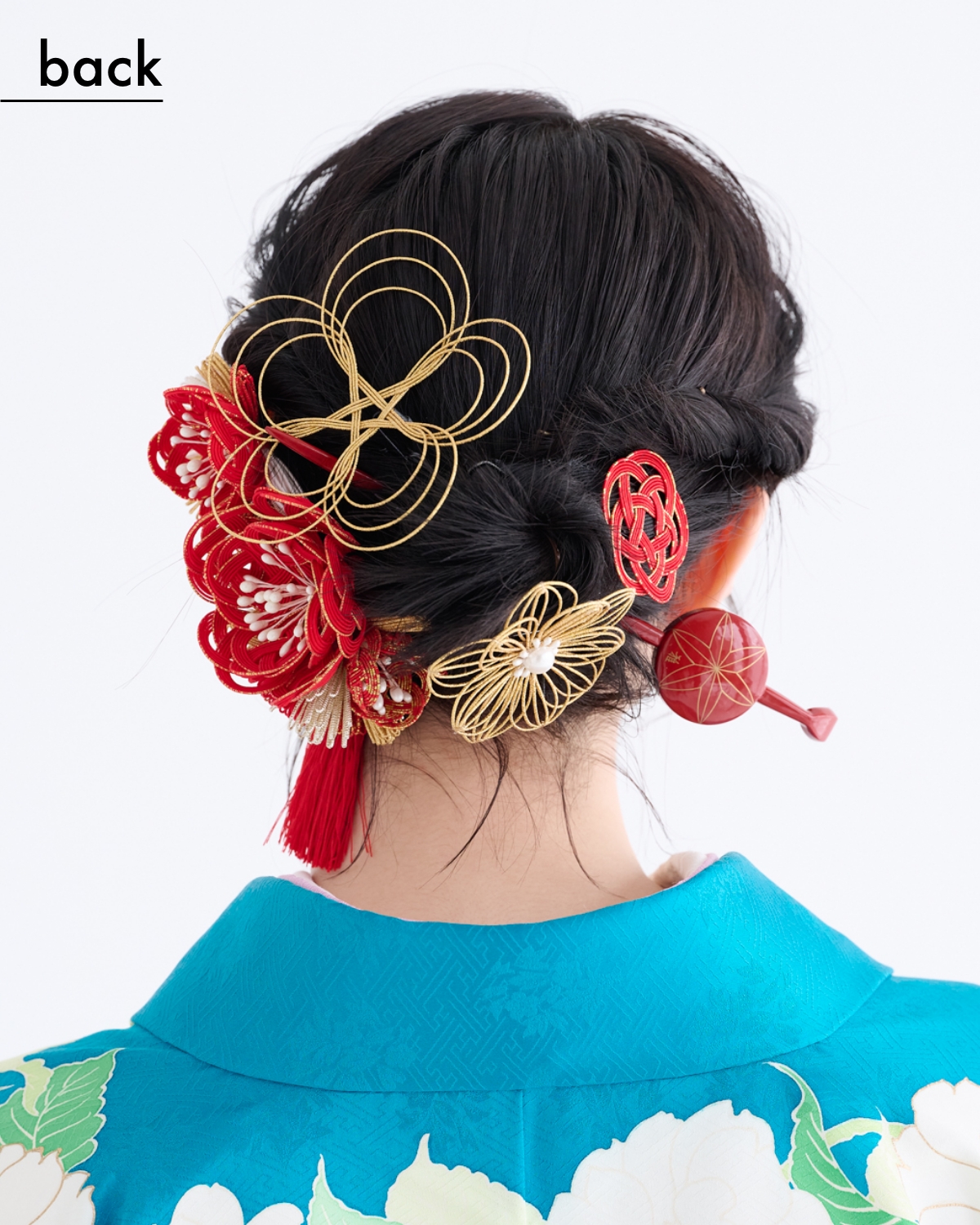 【卒業式袴ヘアアレンジ・ミディアム③】短くてもできる！ ねじりアップシニヨン（back）