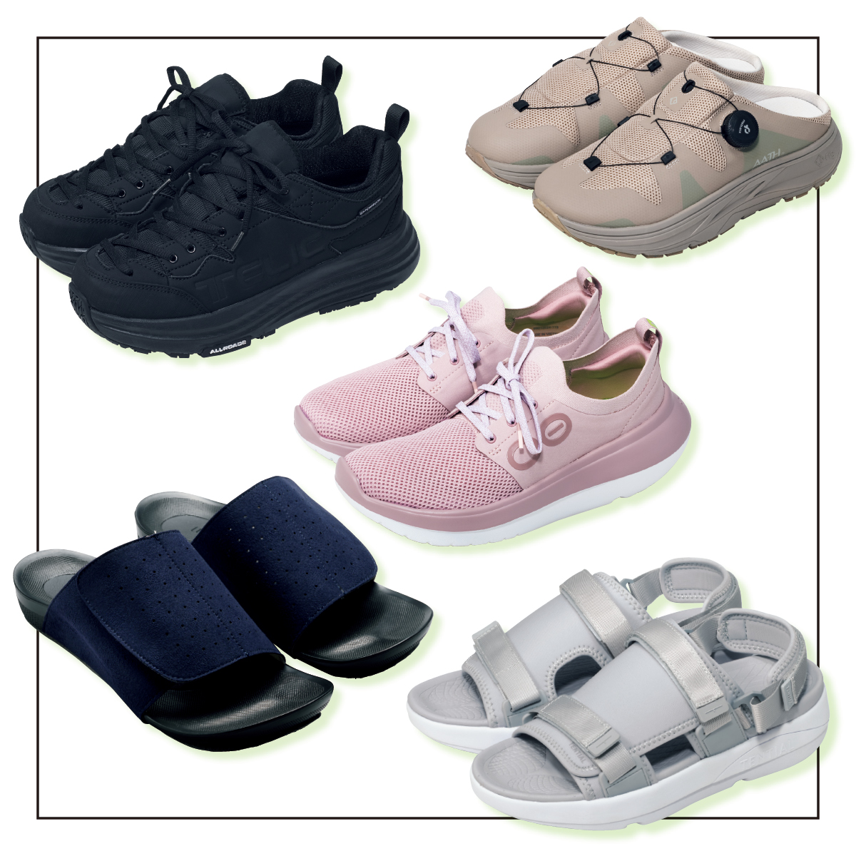 リカバリーシューズ 健康　TENTIAL　rig footwear　TELIC　AKAISHI　OOFOS